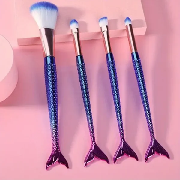 Mermaid Tail 4-Piece Makeup Brush Set