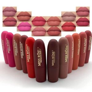 Miss Rose 12 colors Matte Lipstick Set for Women